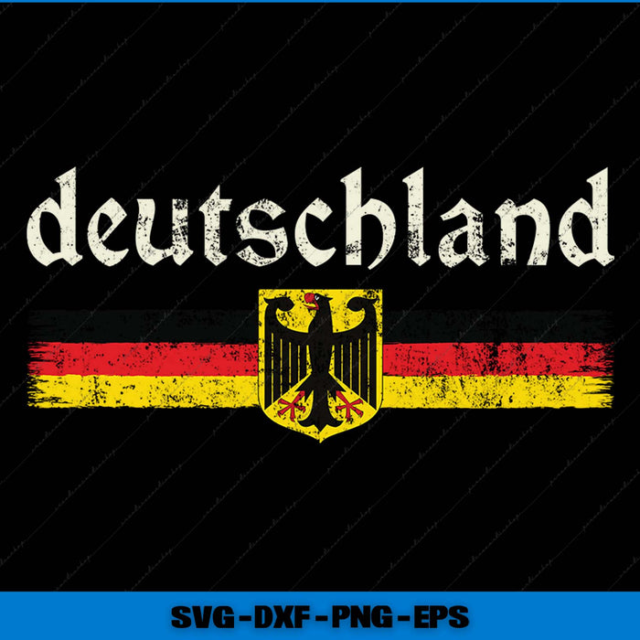Deutschland text with German flag design on a black background