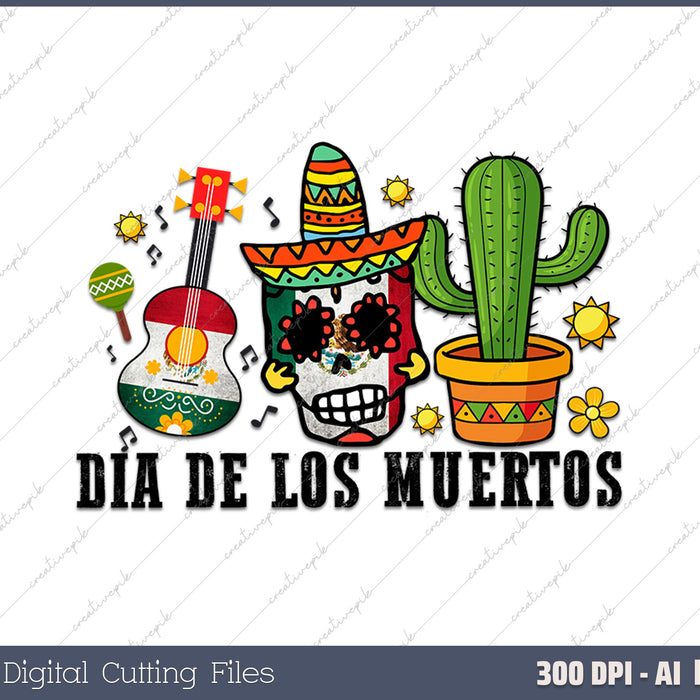 Dia de los Muertos AI PNG Sublimation Files