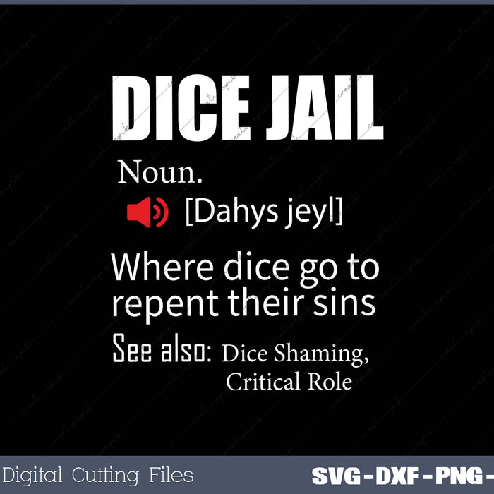 Dice Jail Definition for Table Top Gaming Funny DnD Gamer