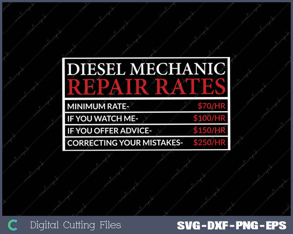 Diesel Mechanic Repair Rates 