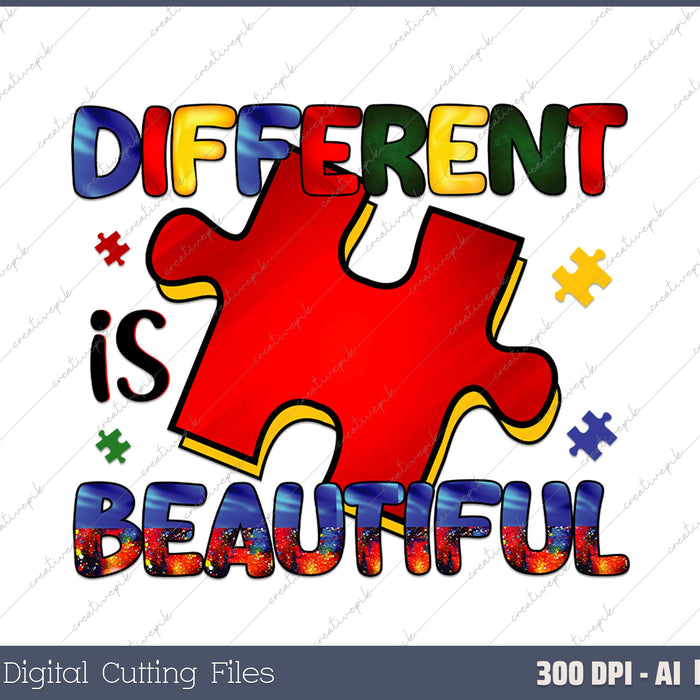 Different is beautiful Autism AI PNG Sublimation File