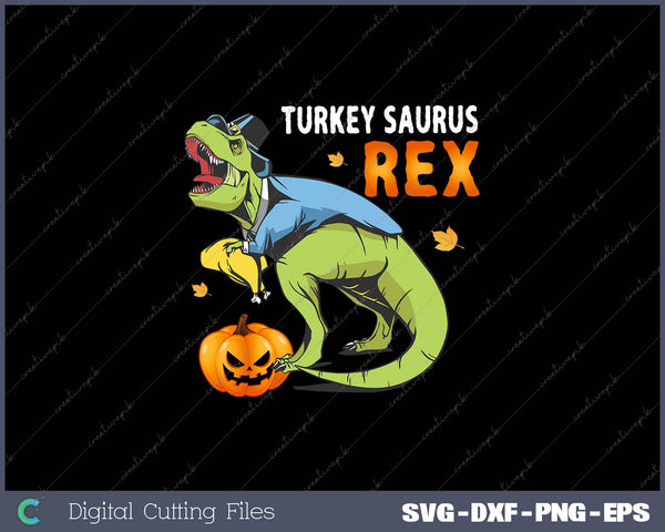 Dinosaur Thanksgiving Boys Turkey Saurus SVG PNG Printable Files