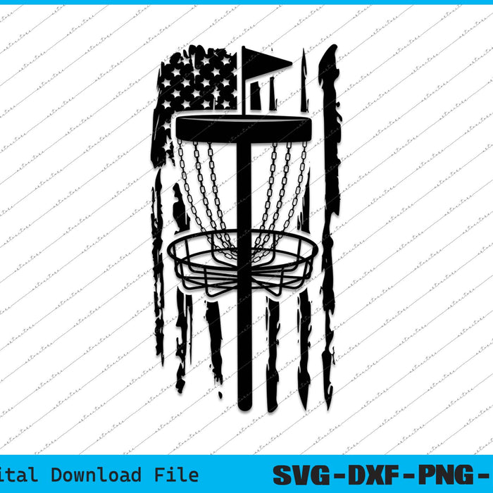 Disc Golf American Flag SVG PNG Cutting Printable Files