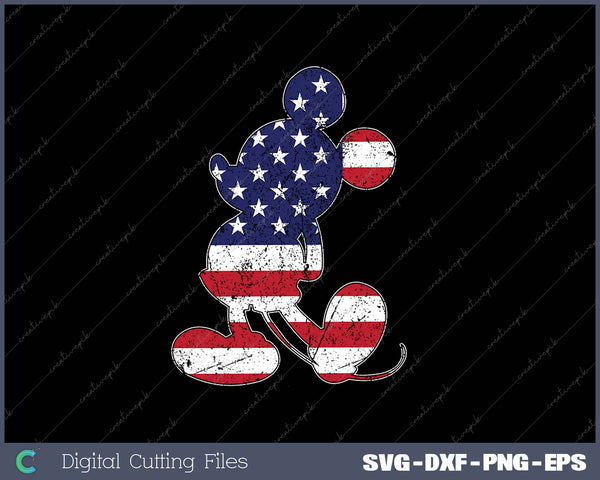 Disney Americana 4th of July Mickey Mouse SVG PNG Cutting Printable Files