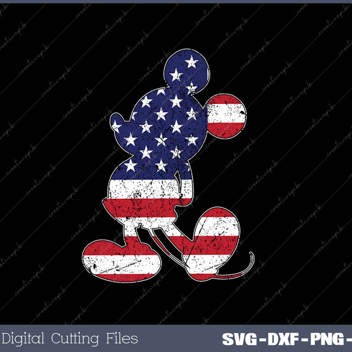 Disney Americana 4th of July Mickey Mouse SVG PNG Cutting Printable Files