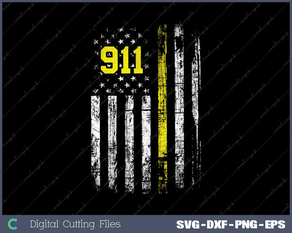 Dispatcher 911 USA Flag SVG DXF PNG Printable Files