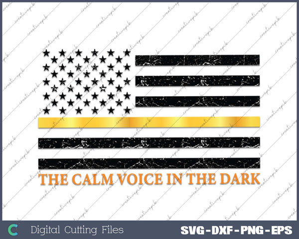 Dispatcher Gifts - Thin Gold Line - Thin Yellow Line 911 SVG PNG Cutting Printable Files