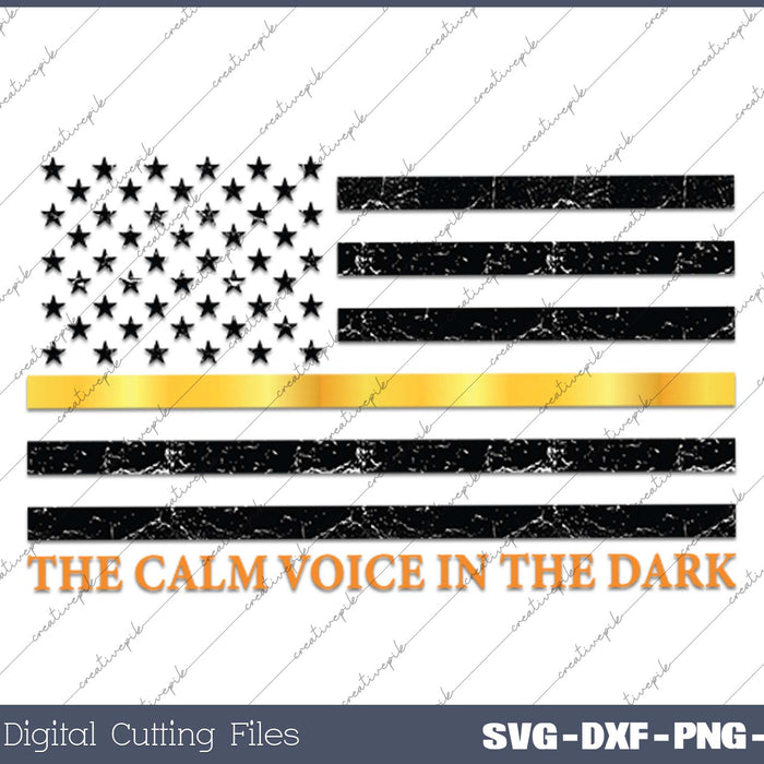 Dispatcher Gifts - Thin Gold Line - Thin Yellow Line 911 SVG PNG Cutting Printable Files