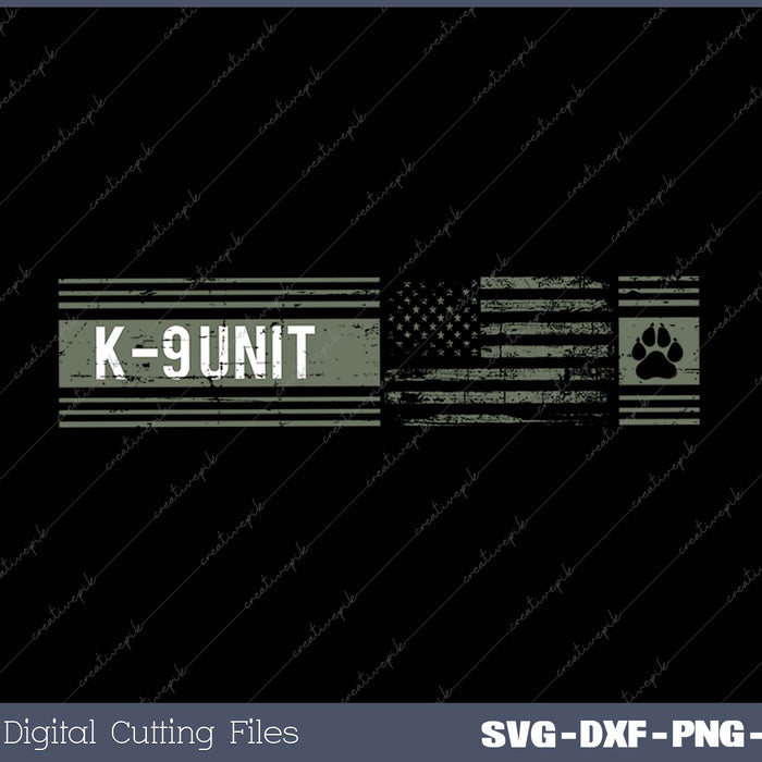 Distressed American Flag K-9 Unit SVG PNG Cutting Printable Files