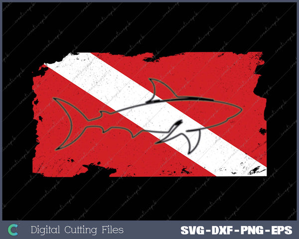 Diver Down Dive Flag Scuba Diving Shark 