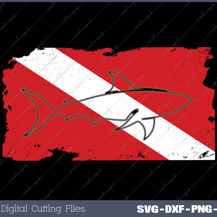 Diver Down Dive Flag Scuba Diving Shark 