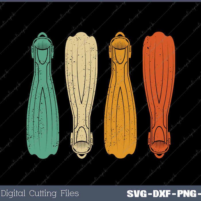 Diving Fins Retro Scuba Diving Snorkeling Diver Vintage