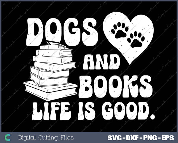 Dogs Books Life Good Cute Reading Bookworm Men Women 