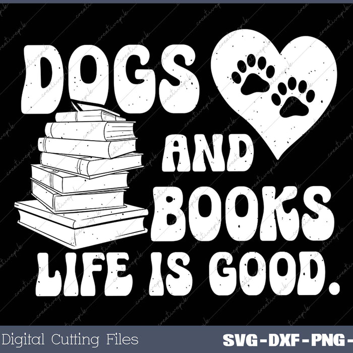 Dogs Books Life Good Cute Reading Bookworm Men Women 