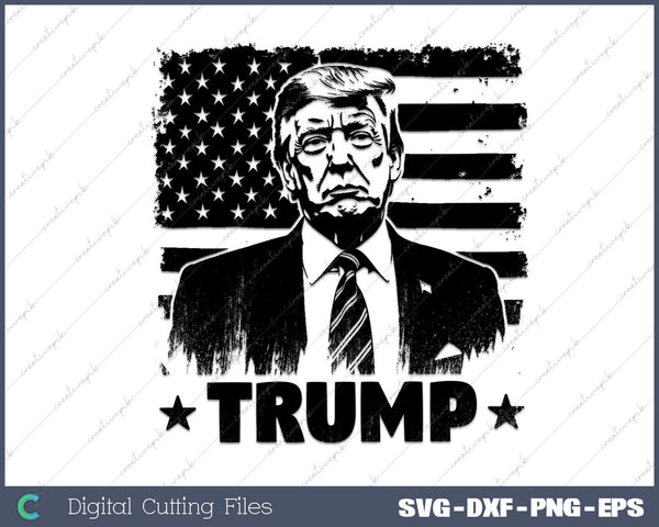 Donald Trump Flag Face  SVG PNG Cutting Printable Files