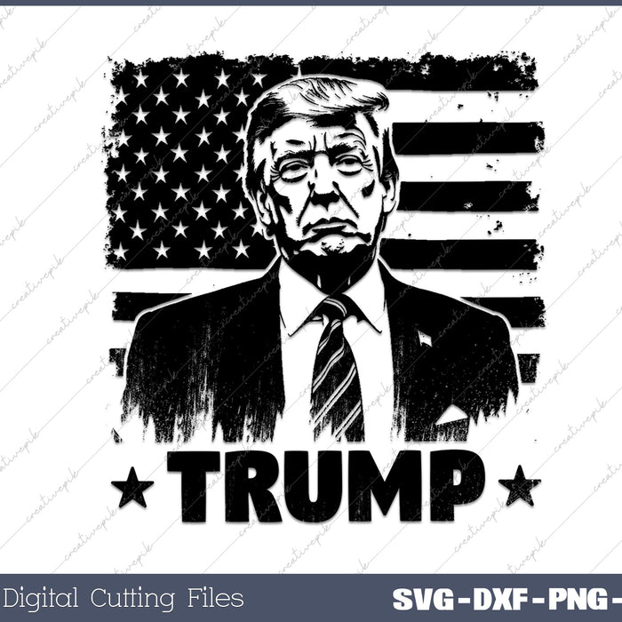 Donald Trump Flag Face  SVG PNG Cutting Printable Files