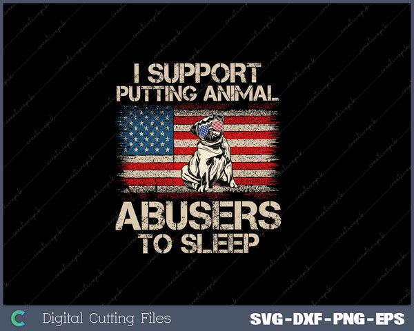 Doodle USA Flag Support Putting Animal Abusers To Sleep SVG Cut files