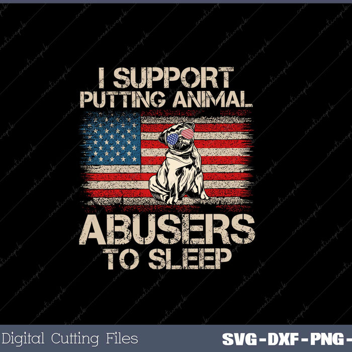 Doodle USA Flag Support Putting Animal Abusers To Sleep SVG Cut files