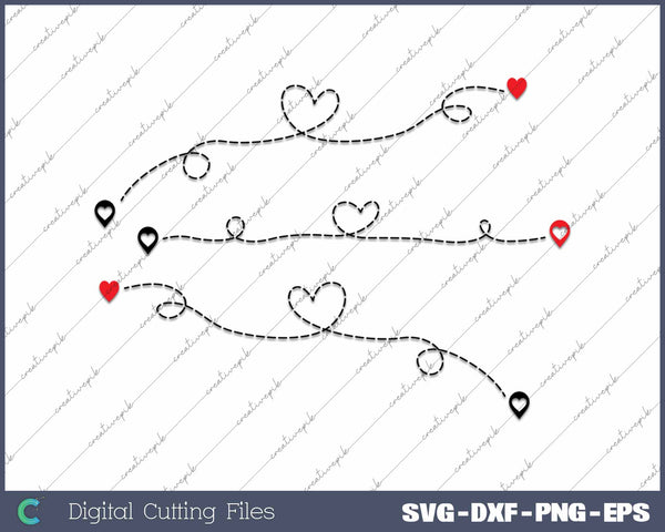 Dotted Line Route Long Distance Relationship SVG PNG Cutting Printable Files