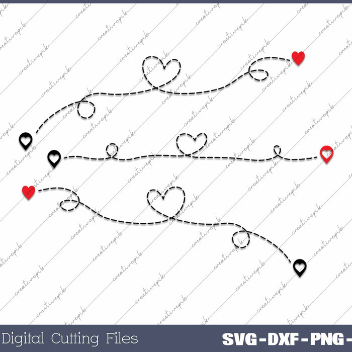 Dotted Line Route Long Distance Relationship SVG PNG Cutting Printable Files