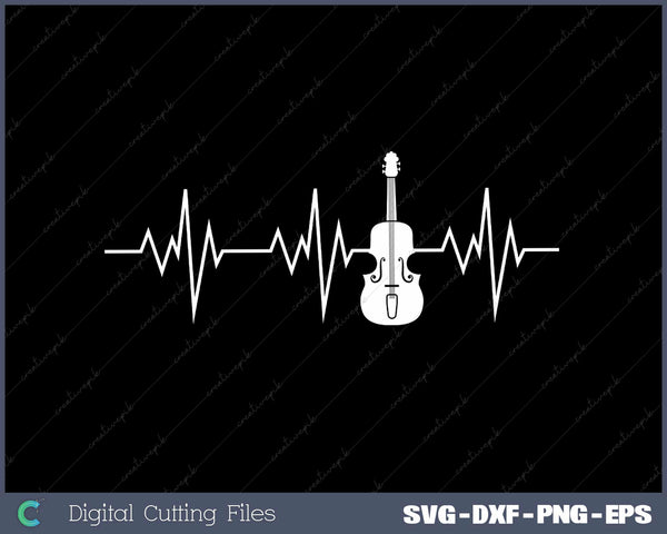 Double Bass Heartbeat  Jazz Instruments Music Svg Design Cut File