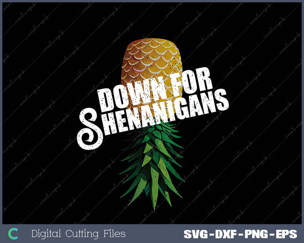 Down For Shenanigans Swinger Couple Upside Down Pineapple