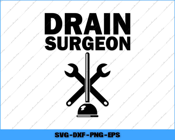 Logo with 'Drain Surgeon' text and tools on a white background