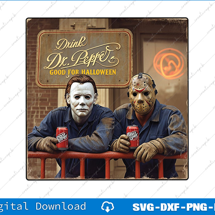 Drink Dr Pepper Halloween Horror Characte 2025 SVG PNG Printable File
