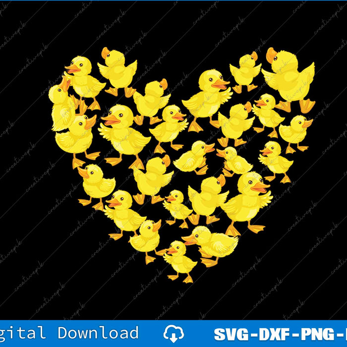Duck Heart Symbol Love Duck Lover SVG PNG Cutting Printable Files