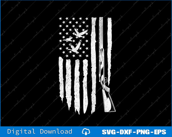 Duck Hunting American Flag Waterfowl Goose SVG PNG Cutting Files