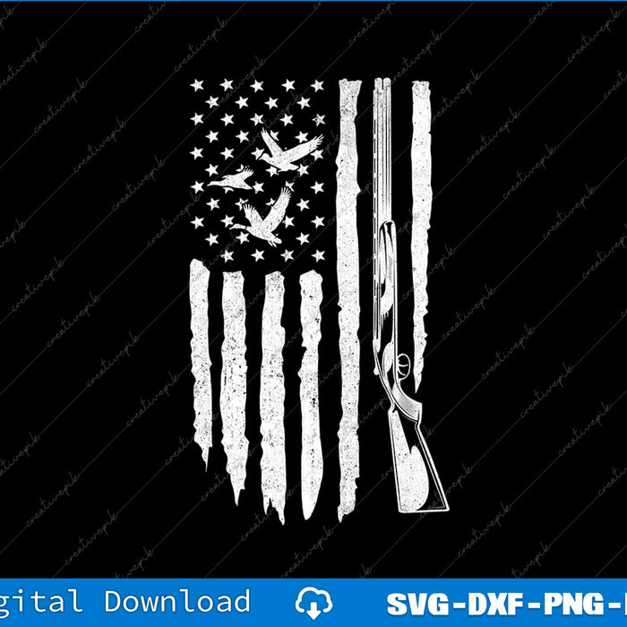Duck Hunting American Flag Waterfowl Goose SVG PNG Cutting Files