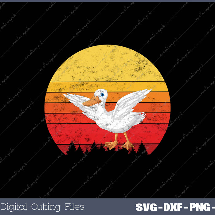 Duck Retro Vintage Duck Farm Animal Duck Lover SVG PNG Cutting Printable Files