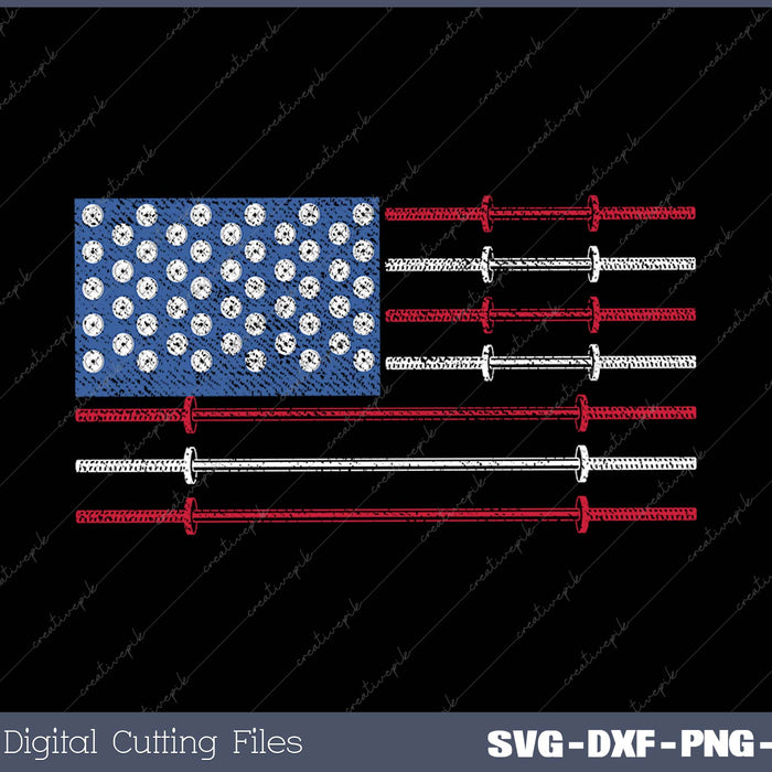 Dumbbell American Flag Workout Gym Fitness 