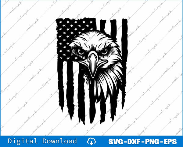 Eagle With American Flag 4th of july SVG PNG Cutting Printable Files