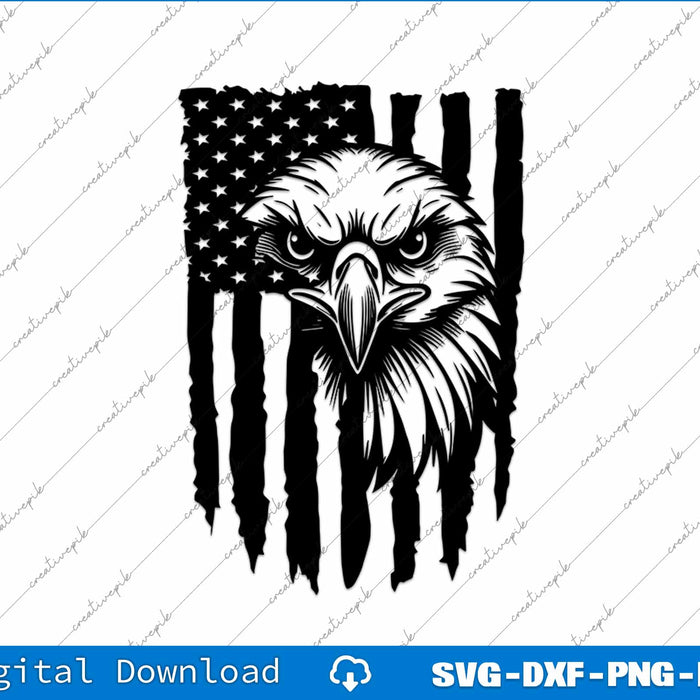 Eagle With American Flag 4th of july SVG PNG Cutting Printable Files