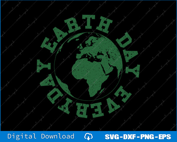 Green Earth Day design with text on a black background