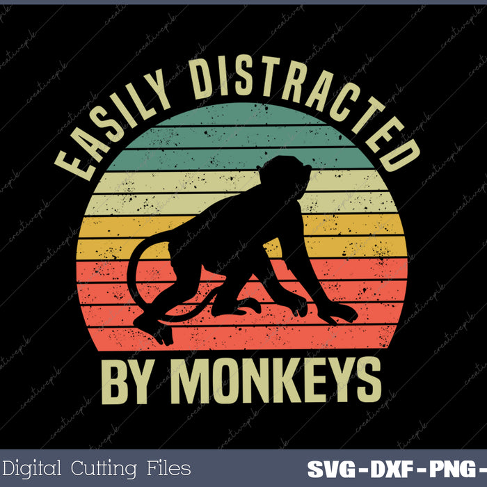 Easily Distracted By Monkeys SVG