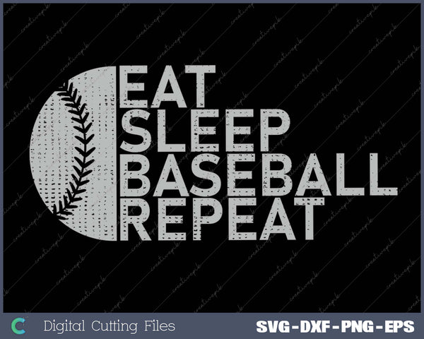 Eat Sleep Baseball Repeat Baseball Player Funny Baseball