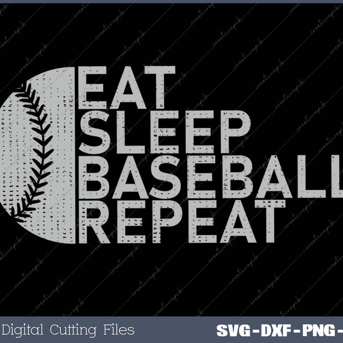 Eat Sleep Baseball Repeat Baseball Player Funny Baseball