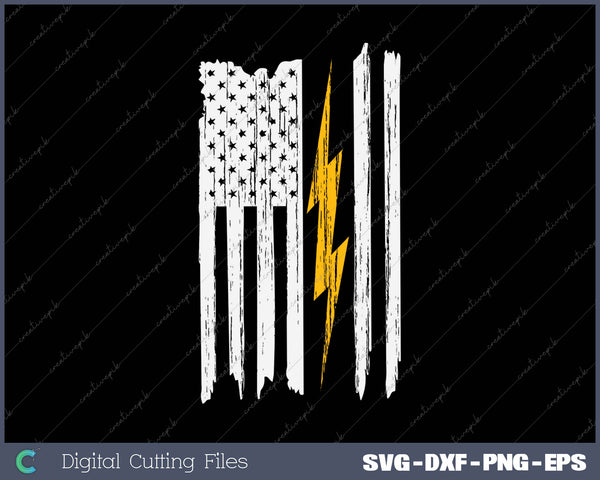Electrician Flag Us SVG PNG Cutting Printable Files