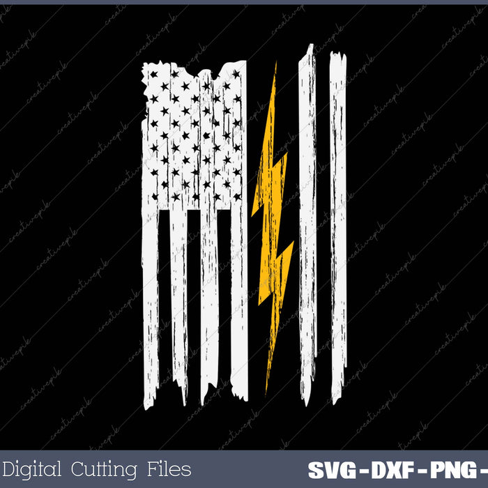 Electrician Flag Us SVG PNG Cutting Printable Files