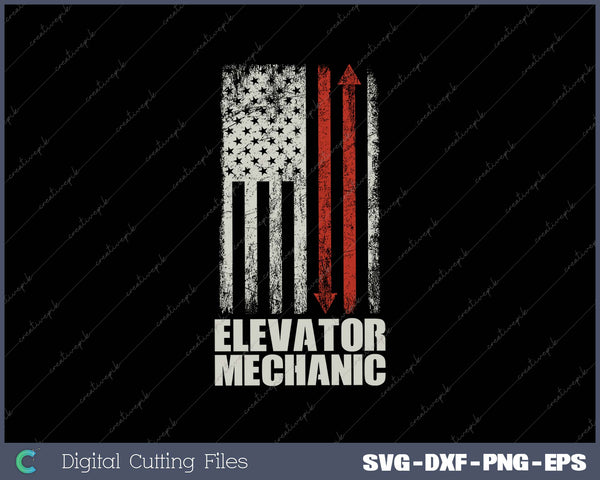 Elevator Mechanic Maintenance USA Flag Technician 