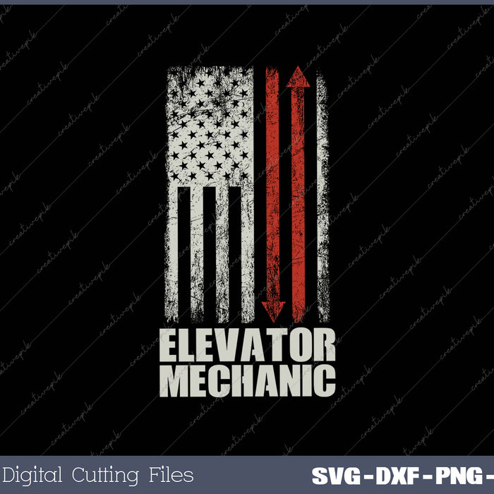 Elevator Mechanic Maintenance USA Flag Technician 