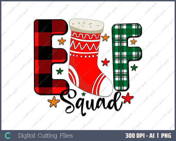 Elf Squad T-Shirt Matching Boy Girl Christmas AI PNG Sublimation File