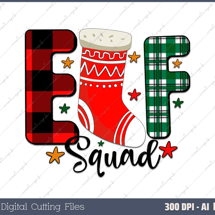 Elf Squad T-Shirt Matching Boy Girl Christmas AI PNG Sublimation File