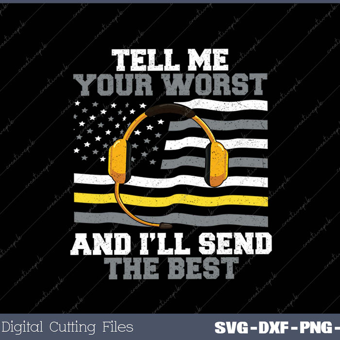 Emergency Us Flag Thin Gold Line Yellow Police Dispatcher SVG PNG Cutting Printable Files