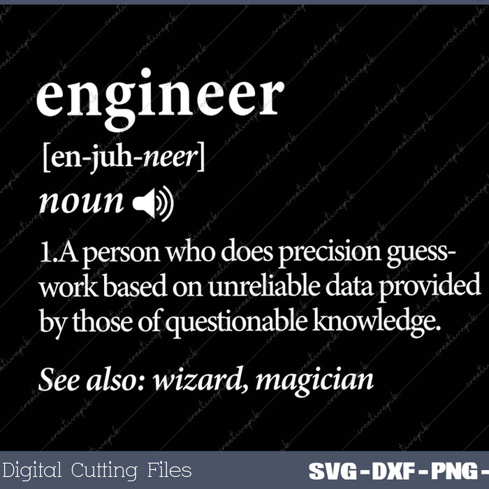 Engineer Definition Funny Engineering Mechanical Civil Gift