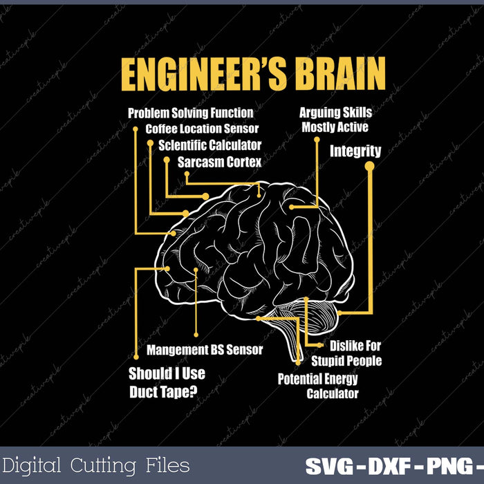 Engineer's Brain-Funny Sarcastic Engineering Gift Short Sleeve