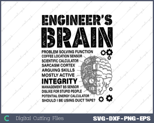 Engineer's Brain Funny Process Engineer Men Engineering Gift