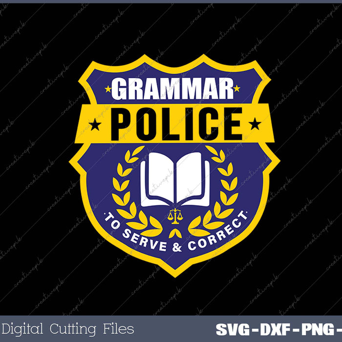 English Grammar Police SVG PNG Cutting Printable Files